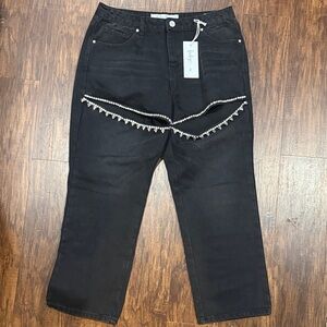 Black Embellished Women's Jeans